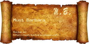 Must Barbara névjegykártya